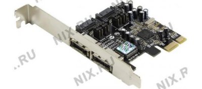  Espada (PCIE002) (RTL) PCI-Ex1, SATA-II 300, 2port-int/2eSATA, RAID