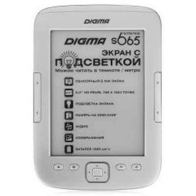   Digma S665 6" E-Ink HD Pearl frontlight capacitive touch 600Mhz 128Mb/4Gb 