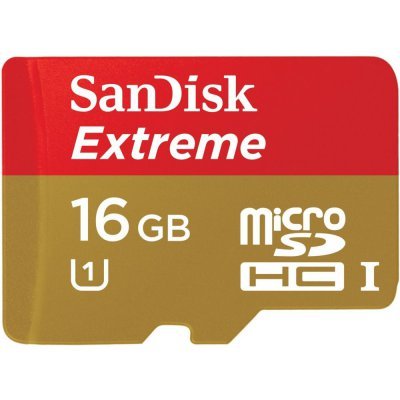   SanDisk Extreme (SDSDQXL-016G-G46A) microSDHC Memory Card 16Gb UHS-I U1+microSD--) SD A