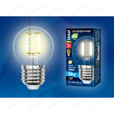 Uniel LED-G45P-5W/NW/E27/CL ALC02SL   5  420  4500  D45x84 Mini Globe