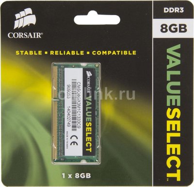  SO-DDR3L 8Gb 1333MHz Corsair (CMSO8GX3M1C1333C9) RTL