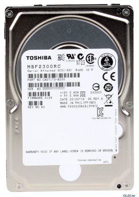   SAS mobile 300Gb Toshiba MBF2300RC 2.5" MBF RC 10025rpm, 16Mb, 29 