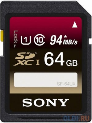   Sony SR64UYA microSDXC 64Gb Class 10 UHS-I U1 + ADP (40/10 Mb/s)