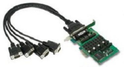 MOXA CP-114EL-I-DB9M  4 Port PCIe Board, w/ DB9M Cable, RS-232/422/485, w/ Isolation, Low Prof