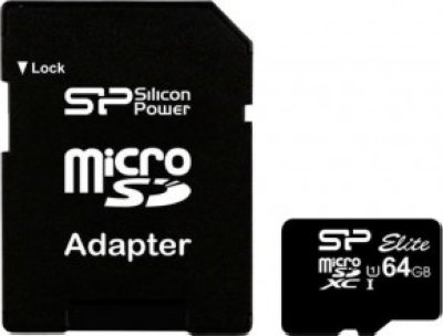 - microSDXC 64  Silicon Power , Class 10 UHS-I Elite ( SP064GBSTXBU1V10-SP )  SD