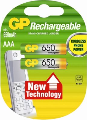  GP 65AAAHC-2CPR2 650mAh AAA 2 