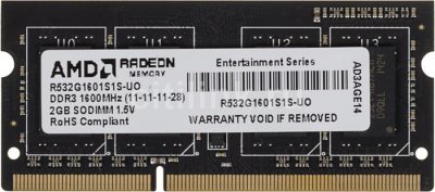   AMD (R532G1601S1S-UO) DDR-III SODIMM 2Gb (PC3-12800) CL11 (for NoteBook)