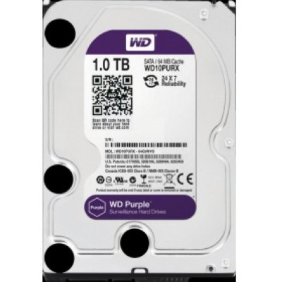  HDD SATA-III 1000Gb Purple WD10PURX, IntelliPower, 64MB buffer (DV-Digital Video)