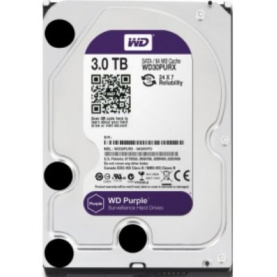   WD HDD SATA-III 3000Gb Purple WD30PURX, IntelliPower, 64MB buffer (DV-Digital Video)