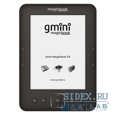   Gmini MagicBook Z6 Graphite,  6", E-Ink Pearl, 4Gb, microSD, 