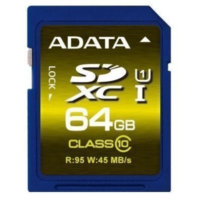 A-Data ASDX64GUI1CL10-R   64GB SDXC Class10 Premier Pro UHS-I U1 (R/W 95/45 MB/s)