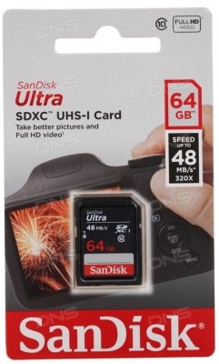   SanDisk Ultra (SDSDQUIN-064G-G4) microSDXC Memory Card 64Gb Class10 UHS-I U1+microSD--)