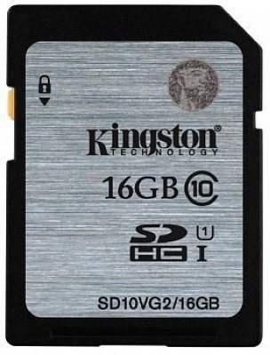   SecureDigital 16Gb Kingston Class10, UHS Class 1 (SD10VG2 / 16GB)