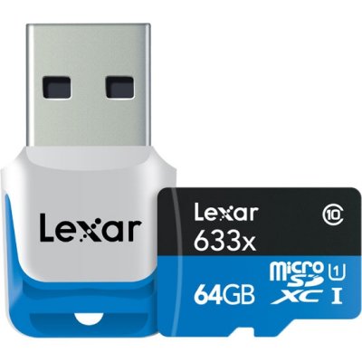   Lexar High Speed microSDXC 64Gb Class 10 (95Mb/s) + 