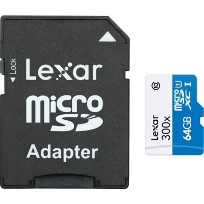   micro SDXC 64Gb Lexar High Speed Class 10 (45Mb/s) + 