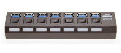  USB 5bites HB27-203PBK USB 7 ports Black