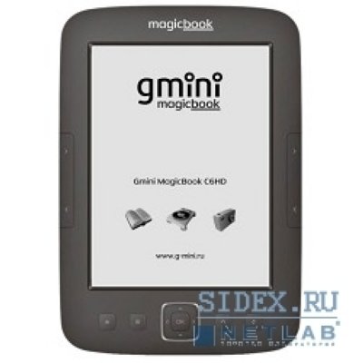   Gmini MagicBook  6HD  6", E-Ink Pearl HD + touch, 1024x768, 4Gb, microSD, 