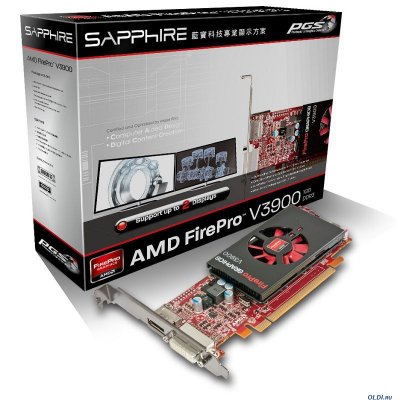   1Gb (PCI-E) Sapphire FirePro V3900 (31004-26-40R) GDDR3, 128 bit, DVI, D