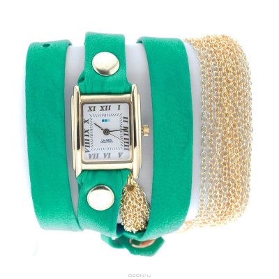    La Mer Collections "Chain Rio Gold Teal". LMMULTICW1021TEAL