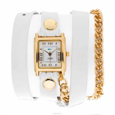    La Mer Collections "Chain Glam Gold White Patent". LMSCW1007WHT