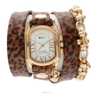    La Mer Collections "Charm Indian Leopard - Gold Barbell". LMSCW2000