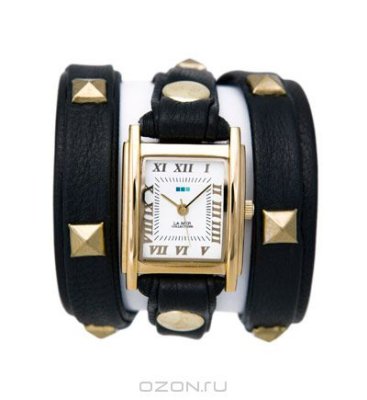    La Mer Collections "Pyramid Stud Black Gold". LMLW1010A