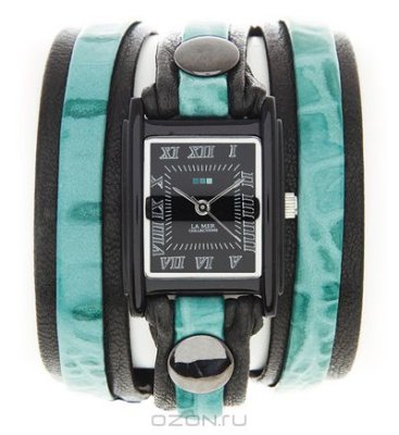    La Mer Collections "Layer Charcoal/Aqua Croco". LMLW4040