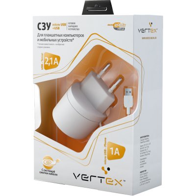    Vertex microUSB 1 A+2,1 A