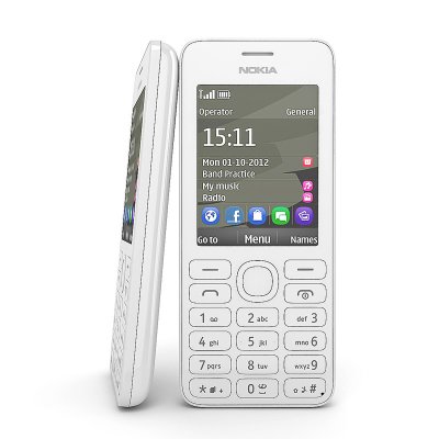   Nokia 206 Dual SIM White (DualBand, LCD320x240@65K, 2.4", GPRS+BT, MP3, , FM, S