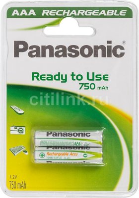  PANASONIC Ready to use HHR-4MVE/2BC, 2  AAA, 800  A 