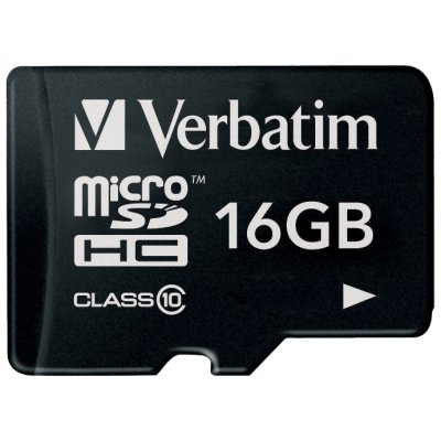   MicroSD 16Gb Verbatim (43968) Class 4 microSDHC + SD 