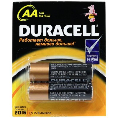   "Duracell",  AA, 2 