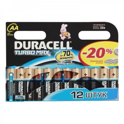  Duracell TurboMax AA 1.5V LR6 12 