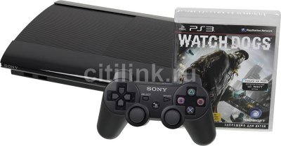   Sony PlayStation 3 500Gb black + Dualshock 3 +  Watch Dogs (PS719233381)