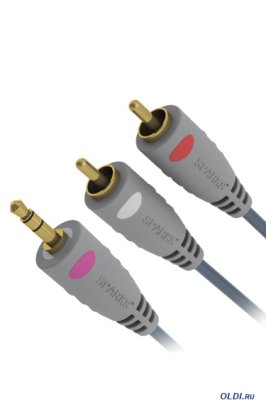  Belsis Jack 3.5 mm  - 2xRCA , GOLD, -, 3 .  Sparks SG1137