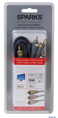  Belsis 3xRCA  - 3xRCA , GOLD,  +-, 1.8 .  Sparks