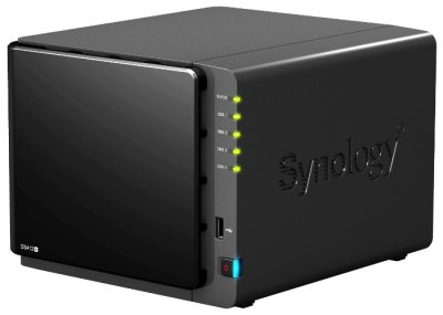   Synology (DS412+) Disk Station (4x3.5/2.5" HDD SATA,RAID 0/1/5/5+/6/10/JBOD,2xGbLA