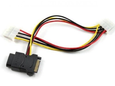    Greenconnect 3xMOLEX 4pin/SATA15pin 0.15m GC-ST206