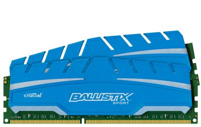   Crucial Ballistix Sport XT PC3-12800 DIMM DDR3 1600MHz CL9 - 16Gb KIT (2x8Gb) BLS2C8G3