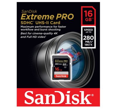   16Gb - Sandisk Extreme Pro - Secure Digital HC UHS-II Class 10 SDSDXPB-016G-G46