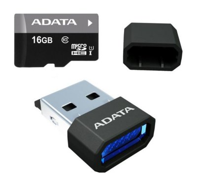   16Gb - A-Data Premier - Micro Secure Digital HC Class 10 UHS-I U1 AUSDH16GUICL10-RM3BKB