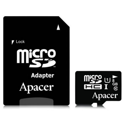   8Gb - Apacer - Micro Secure Digital HC Class 10 UHS-I U1 AP8GMCSH10U1-R  