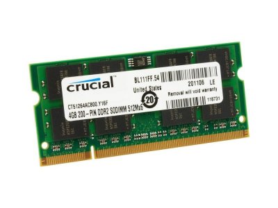     SO-DDR2 4Gb PC6400 800MHz Crucial CT51264AC800