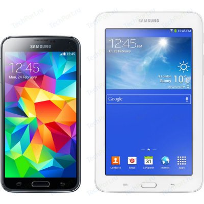  Samsung SM-G900F Galaxy S5 16Gb blue + Tab 3 Lite Wi-Fi white