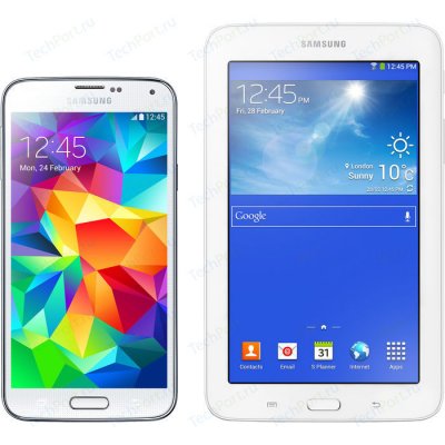  Samsung SM-G900F Galaxy S5 16Gb white + Tab 3 Lite Wi-Fi white