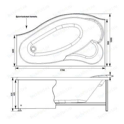   Aquanet Palma 170*90/60 L , - (176149)