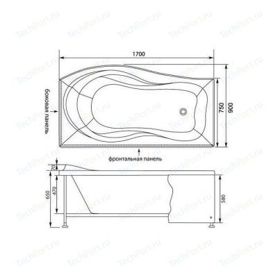   Aquanet Borneo R 170x75/90 , - (164626)