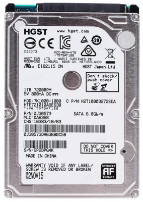 HGST (Hitachi) HTE721010A9E630   SATA 1TB (0J30573) 2.5" Travelstar 7K1000 7200rpm SATA 6