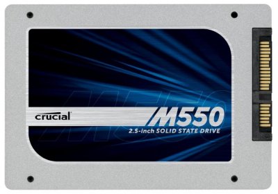  2.5" 256Gb Crucial M550 (CT256M550SSD1) SATA 6Gb/s, 7mm, with 9.5mm adapter, R: 550Mb/s  