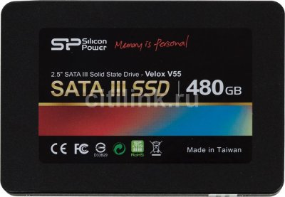   SSD 2.5" 480 Gb Silicon Power SATA III V55 + Desktop kit (R556/W500MB/s) (S